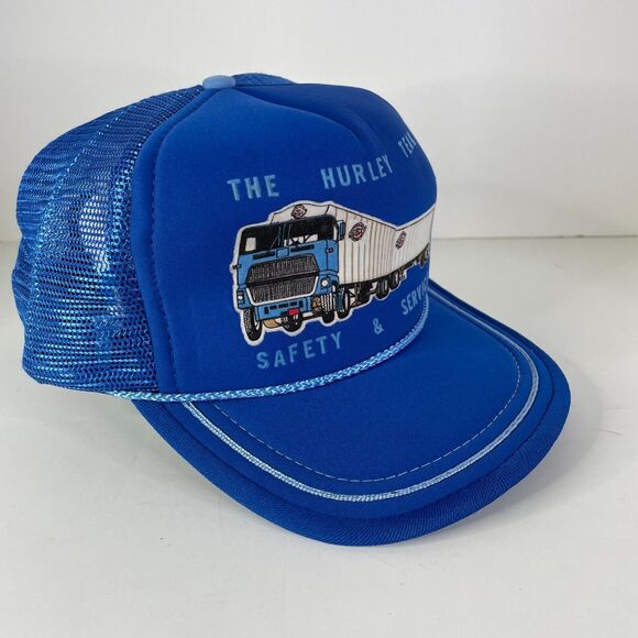 Hurley Team Safety and Service Vintage Trucker Snapback Hat Blue - Picture 1 of 7